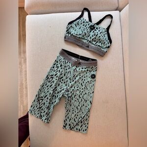 Stella McCartney Mint and Black Patterned Leggings